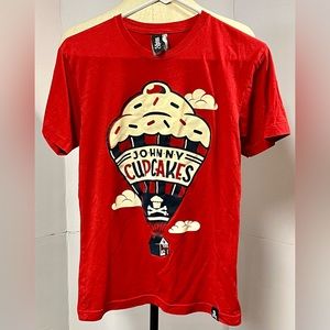 JOHNNY CUPCAKES Hot Air Balloon Red Short Sleeve T-Shirt Size S